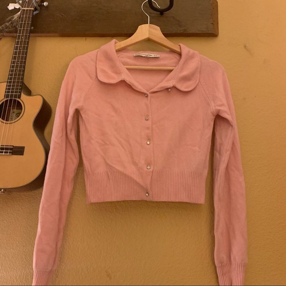 Corey Lynn Calter Sweaters - Anthropologie | Pink collared cashmere sweater